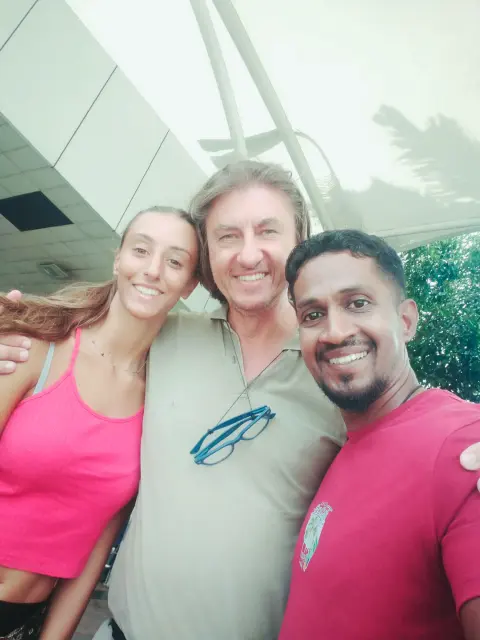 Two guests and their driver-guide taking a selfie